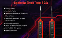 EM285 DCGarantía De 1 Año Prueba De Sistema Eléctrico Automotriz Con Luz LED Identificación De Polaridad Prueba De Continuidad Y Cortocircuito 6-24V - details 0