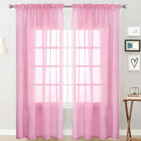 Cortina De Ventana Transparente De Terylene De Color Sólido Para Sala De Estar Y Dormitorio Decoración Simple De Cortina Moderna Sin Cierre - details 7