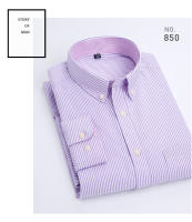 Camisa Casual Para Hombre De Algodón Oxford Con Rayas Y Bolsillo En Soltero Cuello Botón Manga Larga Ajustada Y Cómoda En Colores Variados - details 19