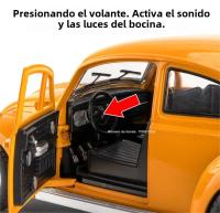 Coche De Escala 1:18 Beetle 1955 Juguetes De Aleación De Metal Con Luz Y Música Ruedas De Goma Vehículos Retro Para Colección Y Regalos Para Niños - details 6