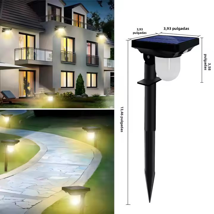 Lámpara De Pared Solar Para Jardín Exterior Sensor De Movimiento Impermeable Luz De Camino Iluminación De Paisaje Para Valla Atrás Del Jardín - 1
