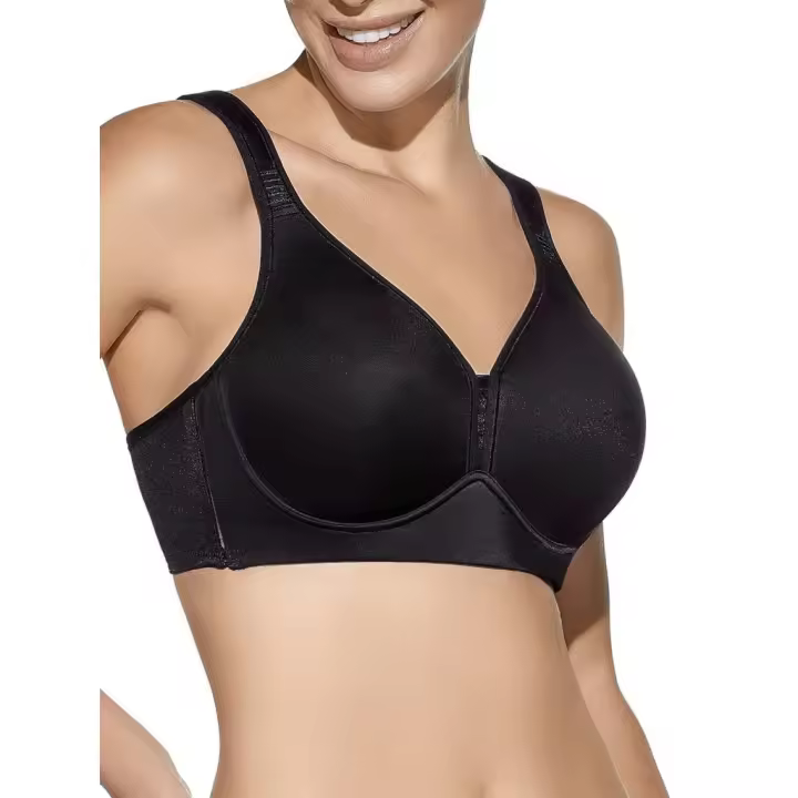 Sujetador sin aros Eloisa con relleno en negro, copa D, Selene - 1