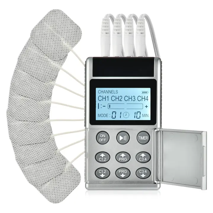 Estimulador muscular eléctrico TENS, fisioterapia, masajeador corporal de 4 canales, máquina para aliviar el dolor, Electroestimulador, 15 modos - 1