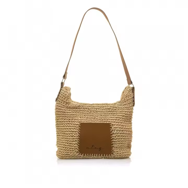 Bolsos sport de mujer MUSTANG BIDOR C55743 BOLSO RAFIA ASA LARGA NATURAL/CUERO 32106 24V - 1