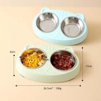 Macaron Juego De Alimentos Para Mascotas Plástico Doble Tazón Para Gatos Y Perros Alimentador De Alimentos Y Agua Accesorios Para Mascotas - details 4