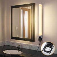 Aigostar Lámpara LED de Espejo con toma de corriente  Lámpara de Baño 4000K Luz natural Lámpara LED de Pared IP44 230V Luz de Espejo de Baño de Blanco Apliques Espejo de Baño - details 1