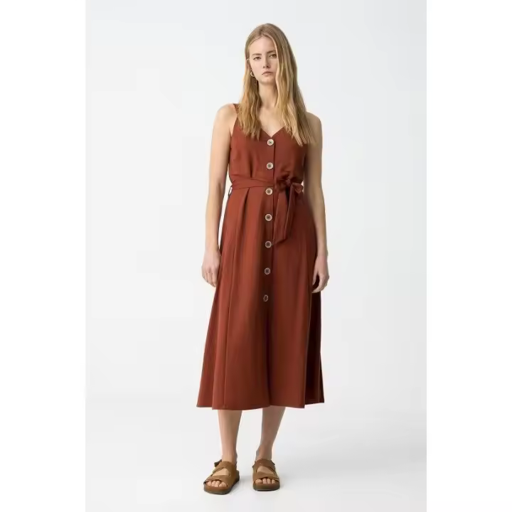 Marcas Mujer Ropa Tiffosi Tiffosi mujer Vestidos y monos  Vestido tiras -Tiffosi-Shara_5 teja - 1