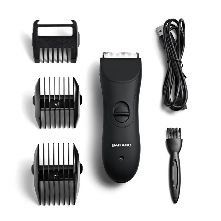 Recortadora Bakano Selex afeitado masculino, recorte de cuerpo y partes íntimas, corte de pelo y barba, resistente al agua, recargable, cuchilla protección skinsafe - 1