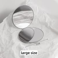 Espejo De Maquillaje Plegable Portátil Doble Cara Acero Inoxidable Pequeño Espejo De Bolsillo Para Viajes Herramienta De Belleza Y Cosmética - details 1
