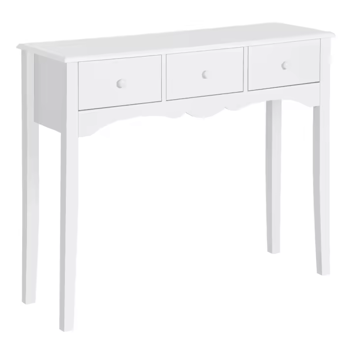 HOMCOM Mesa Consola de Madera Mueble Recibidor de Entrada con 3 Cajones para Salón Pasillo Carga 45 kg 100x32x85 cm Blanco - 1