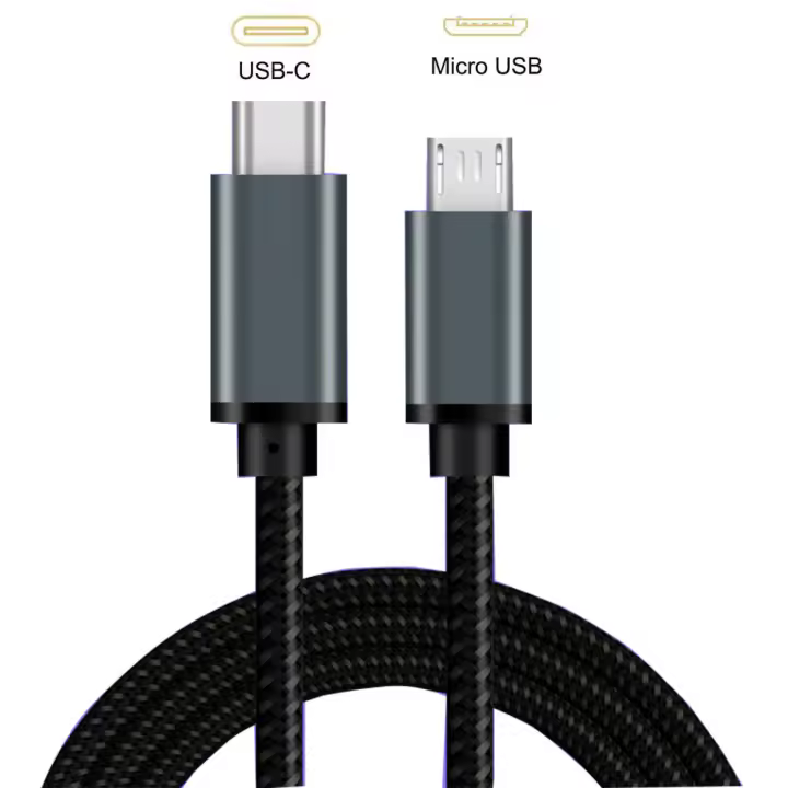 Cable De Carga Y Sincronización Braided USB C a Micro USB OTG Tipo C a Micro USB Para Samsung Xiaomi Huawei 2.4A Braid - 1