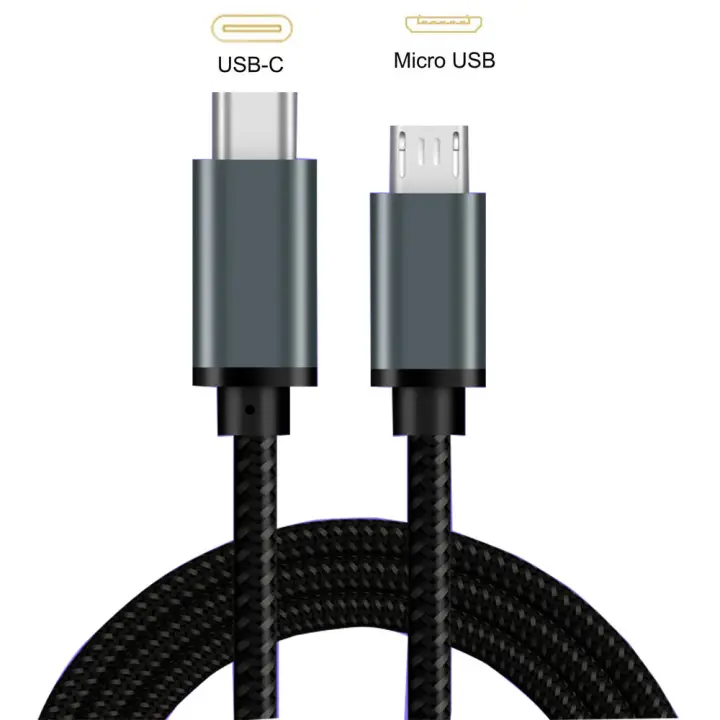 Cable De Carga Y Sincronización Braided USB C a Micro USB OTG Tipo C a Micro USB Para Samsung Xiaomi Huawei 2.4A Braid - 1