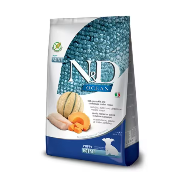 Farmina N&D Ocean Puppy Mini Pienso para Cachorros de Razas Mini Con Bacalao y Calabaza 2.5kg - 1