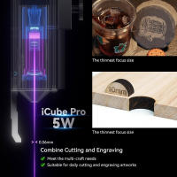 SCULPFUN iCube Pro Grabador láser de 5W, Punto láser de 0.06mm, Velocidad de grabado de 10000mm/min, Placa base de 32 bits, Distancia de 40mm, 130x130mm - details 2