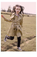 Abrigo Largo Para Niñas Estilo Inglés Nueva Moda Chaqueta Windbreaker Para Primavera Otoño Ropa Infantil Cierre Doble Cotton Polyester - details 7