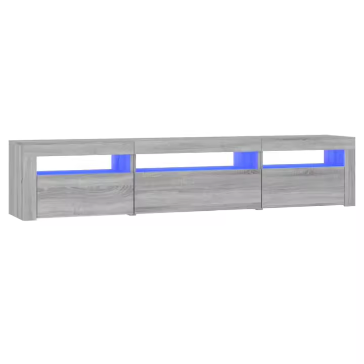 vidaXL Mueble de TV con luces LED gris sonoma 195x35x40 cm - 1