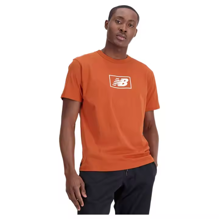 Camiseta de Manga Corta New Balance Essential Logo para hombre en color naranja - 1