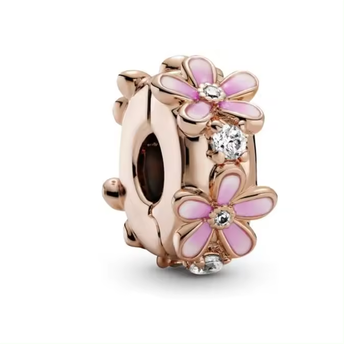 Colección Pandora Garden Daisy Chapado en oro rosa, viene con caja de regalo original - 1
