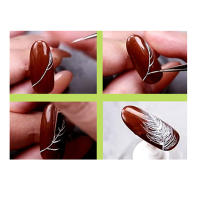 JEARLYU Set De 3 Brochas Para Arte De Uñas Con Línea Francesa Y Puntas 3D Herramientas De Dibujo DIY Para Gel UV Y Manicura - details 4
