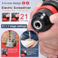Destornillador Eléctrico Recargable 21V Brushless 2 En 1 Con Impacto Herramienta Eléctrica De 55Nm 2 Velocidades Sin Cable Para DIY En El Hogar - details 5