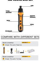 LYUWO Mini Destornillador Eléctrico Inalámbrico Recargable 1300mah Herramienta De Reparación Multifuncional Torque Desmontaje - details 12