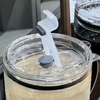 Vaso De Vidrio De 1L Con Tapa Y Pajita Taza De Café Con Mangos Transparente Para Bebidas Leche Y Jugo Vaso Para Mocha - details 4