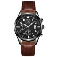 Reloj De Cuero Para Hombre Popular Con Función De Calendario Y Luminiscencia Movimiento Mecánico Cuadrado Acero Inoxidable - details 5