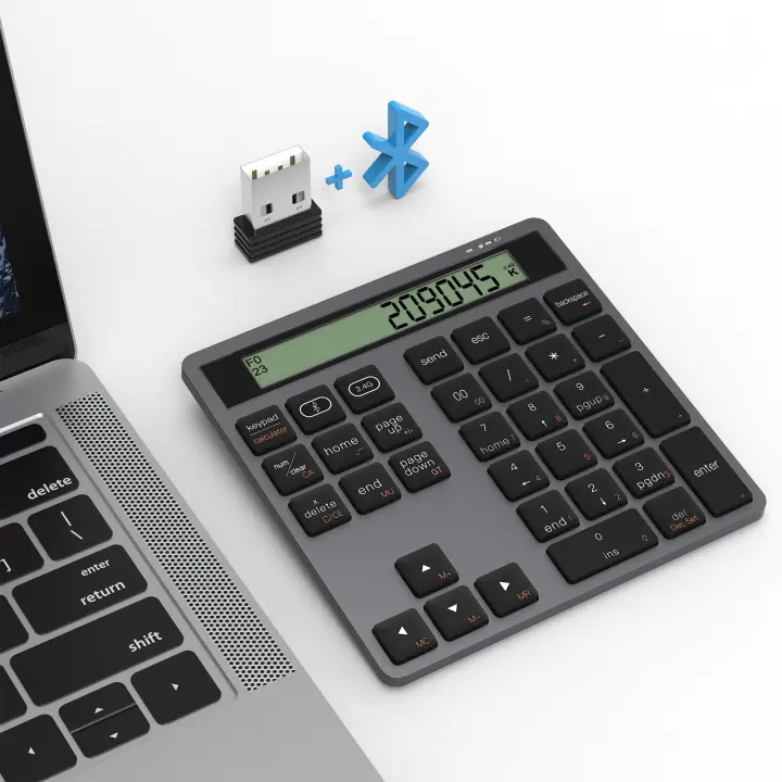 Teclado Numérico Inalámbrico Bluetooth 5.0 Jomaa Con Pantalla De Calculadora 34 Teclas Portátil Para Contabilidad - 1
