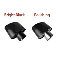 Tubo De Escape De Fibra De Carbono Brillante Para Coche Decoración De Tubo De Escape Acero Inoxidable Plateado Oval 150mm Universal Izquierdo Derecho - details 6