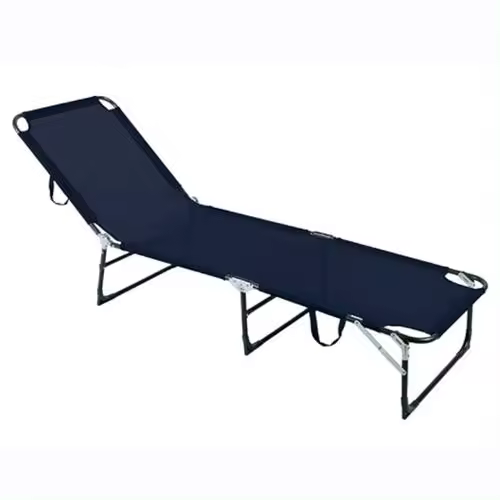 Cama plegable  acero gris y texaline azul oscuro - 1
