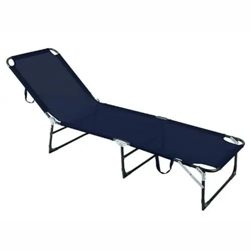 Cama plegable  acero gris y texaline azul oscuro - 1