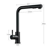 Grifo negro extraíble para fregadero de cocina, mezclador de agua fría y caliente de acero inoxidable, boquilla de pulverización, 2 modos, Flexible - details 7
