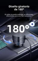 Baseus Car Charger 60W USB-C Tipo-C Con Cables Retráctiles Doble PD QC SCP AFC PPS Carga Rápida Para Tableta iPhone Samsung Huawei - details 2