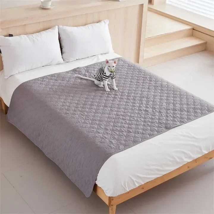 Sábana De Cama a Prueba De Pelos Y Mordeduras Protector De Matrícula Transpirable Para Niños Y Mascotas Estilo Plain Dyed 100% Poliéster - 1