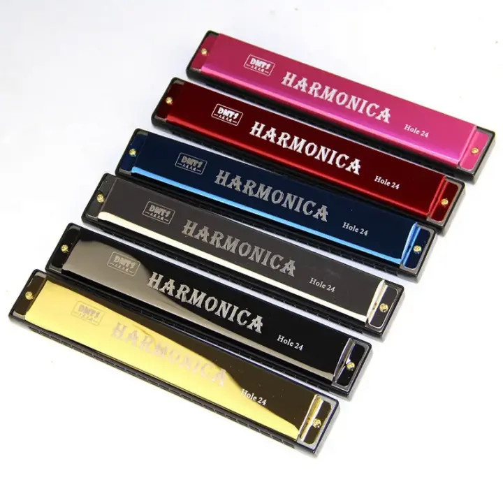 Harmonica De Octava Ajustable 24 Agujeros Key De C Con Estuche 4 Colores Instrumento Musical Metálico Mejorado 2022 - 1