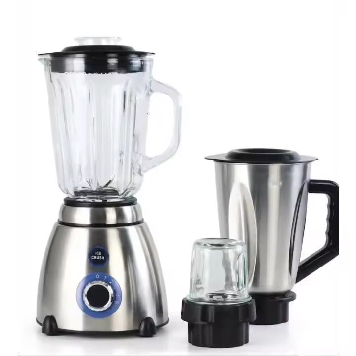3 EN 1 - SWISSLINE - BATIDORA - MEZCLADORA DE ALIMENTOS - MOLINILLO DE CAFE O ESPECIAS - CRISTAL - ACERO INOX - CAPACIDAD 1.5L - MULTIPROCESADORA - 1