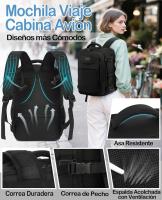 Avión cabin Viaje mochipa para Ryanair easyJet mano mochipa Bolsa de viaje helbres Mujeres, Negro/Blanco, Modern - details 3
