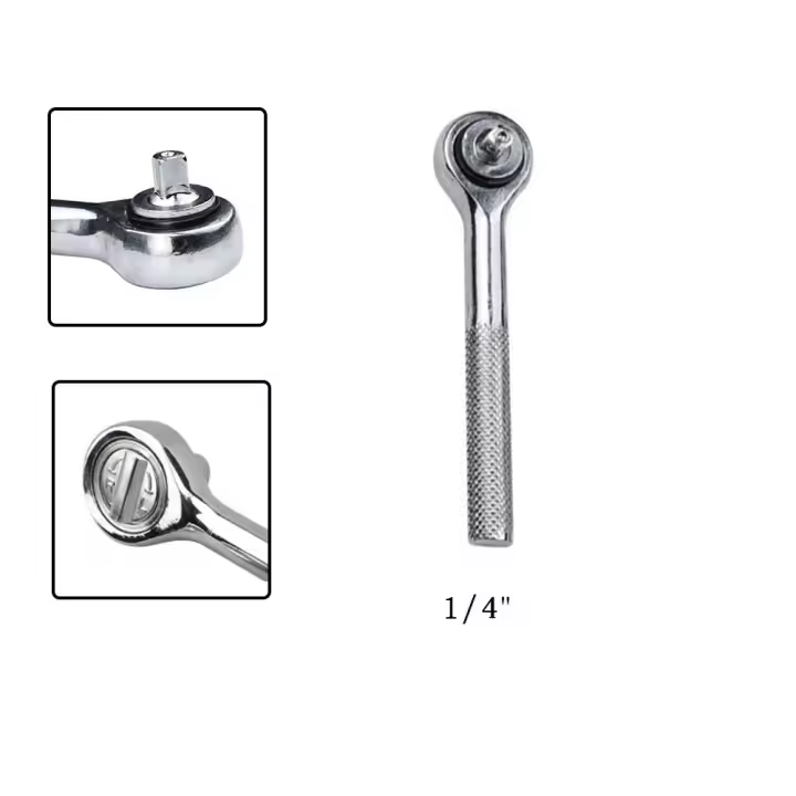 Llave De Manivela Alta Torque 1/4" 3/8" 1/2" Con Solución Rápida Para Juego De Llaves De Cabeza Cuadrada Herramientas Manuales - 1