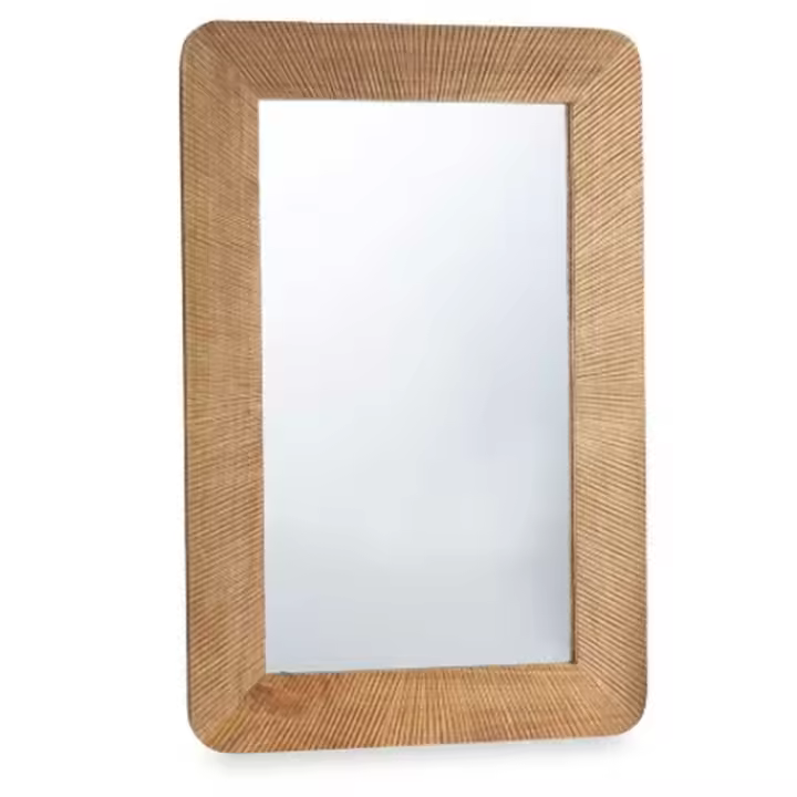 Espejo de pared 44 Marrón Rayas 90 x 60 x 2 cm Rectangular - 1