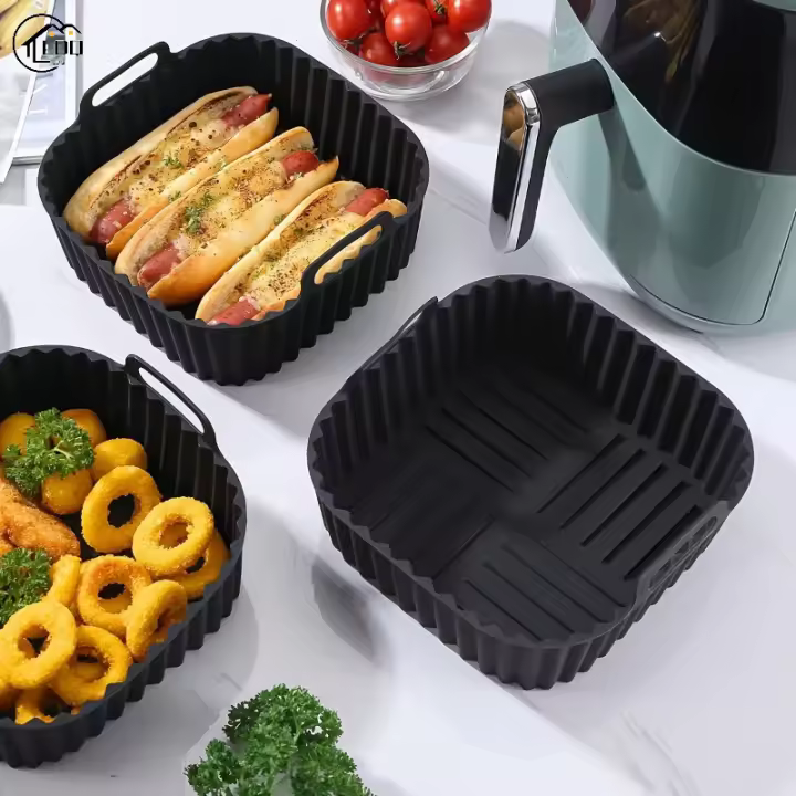 Silicona Air Fryer Almohadillas Reutilizables Antideslizante Fácil De Limpia Herramientas De BBQ Para Cocina Saludable Microondas Y Horno - 1