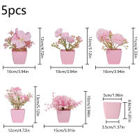 1SET De Plantas Simuladas Rosa En Maceta Decoración De Interiores Para Oficina Centro Comercial Escritorio Ventana Estantería Hogar - details 17