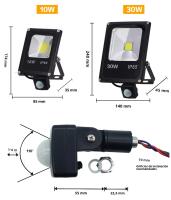 Lámpara De Inundación LED Con Sensor De Movimiento IP65 Impermeable 10W 30W 50W 220V Luz De Punto Exterior Al Aire Libre Reflector De Lámpara - details 3