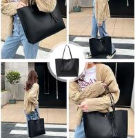 Bolso de mano para mujer, bolso de mano negro para mujer, bolsos para mujer de cuero suave, gran capacidad, impermeable - details 3