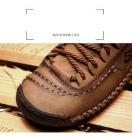 Zapatos Casuales Para Hombre Cuero Mocasines De Caminar Al Aire Libre 2021 Moda Casual Vacaciones Suaves Para Conducir Zapatos De Hombre - details 5