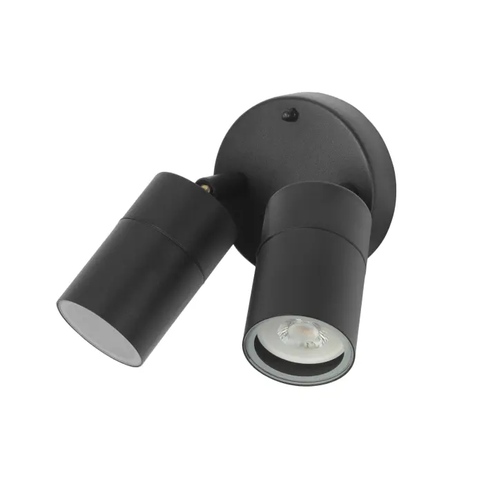 FORLIGHT Pixa - Aplique de Pared Exterior con 2 Focos Orientables GU10. Focos para Jardín y Terraza IP44. Color Negro - 1