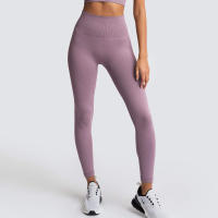 Leggings De Yoga Sin Costuras Para Mujer Levantador De Glúteos Deportivos De Fitness Y Gimnasio Pantalones De Running Terciopelo De Nylon De Cintura Elástica - details 27