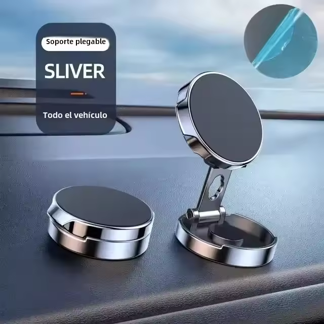 Soporte De Teléfono Móvil Para Coche Con Imán Fuerte Y Base Redonda Plegable 720° Soporte Universal Para Todos Los Teléfonos Móviles - 1