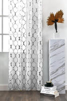 2 Piezas De Cortinas Sheer Con Patrón Geométrico Para Decoración De Sala De Estar Y Dormitorio Material De Poliéster 100% - details 8