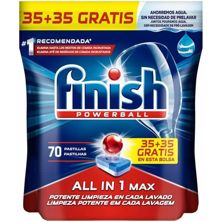FINISH Todo en 1 - 70 Unidades: 35+ 35 - Fisnih All in One- Lavavajillas en Pastillas Finish. - 1