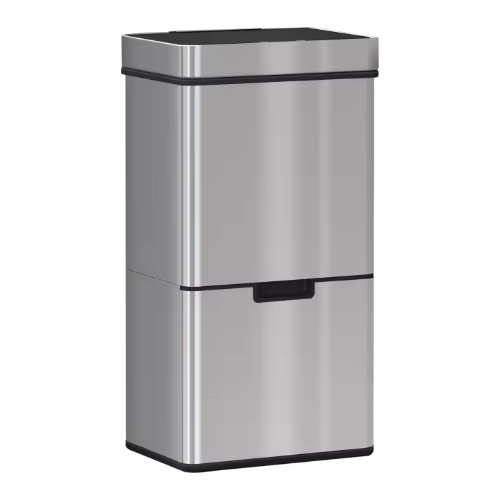 HOMCOM Cubo de Basura para la Cocina Apertura Automática Sensor Papelera de Cocina o Dormitorio 72L Acero Inox - 1